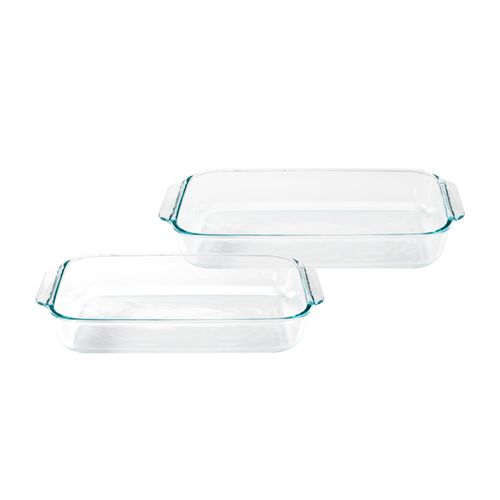 PYREX - Set x2 fuente rectangular de 3lt y 4 lt