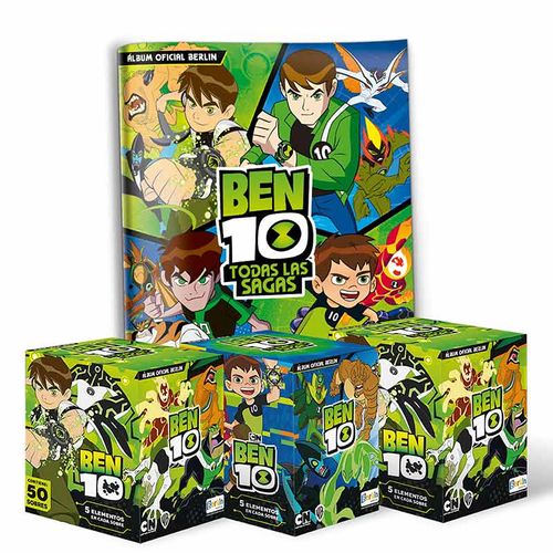 Álbum Ben 10 Editorial Berlin Tapa Blanda + 3 Cajitas (150 Sobres)