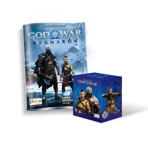 Álbum God of war Ragnarok Editorial Berlin Tapa Blanda + 1 Cajita (50 Sobres)