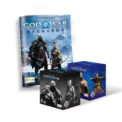 Álbum God of war Ragnarok Editorial Berlin Tapa Blanda + 2 Cajitas (100 Sobres)