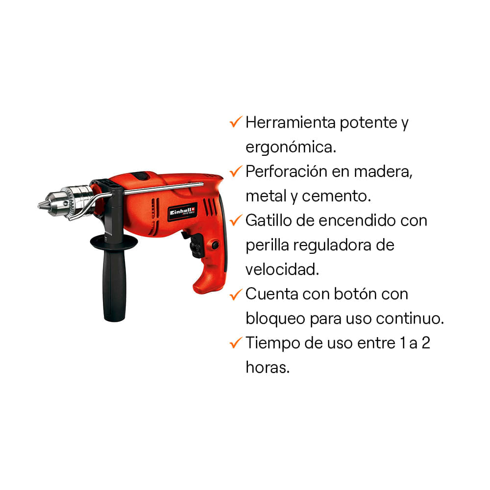 COMBO Taladro percutor 1/2 1010W TH-ID1000E kit + Amoladora 4 1/2 750W  TC-AG 115/750 Einhell