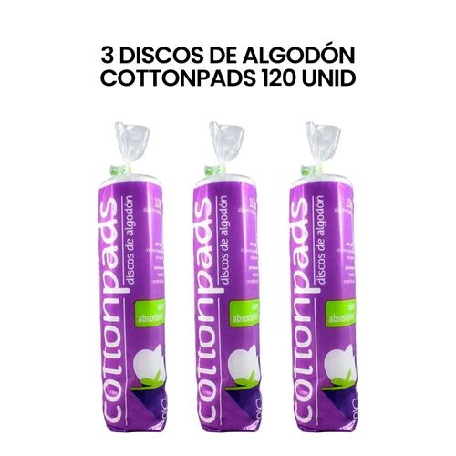 3 Discos de Algodón Cottonpads 120 UNID