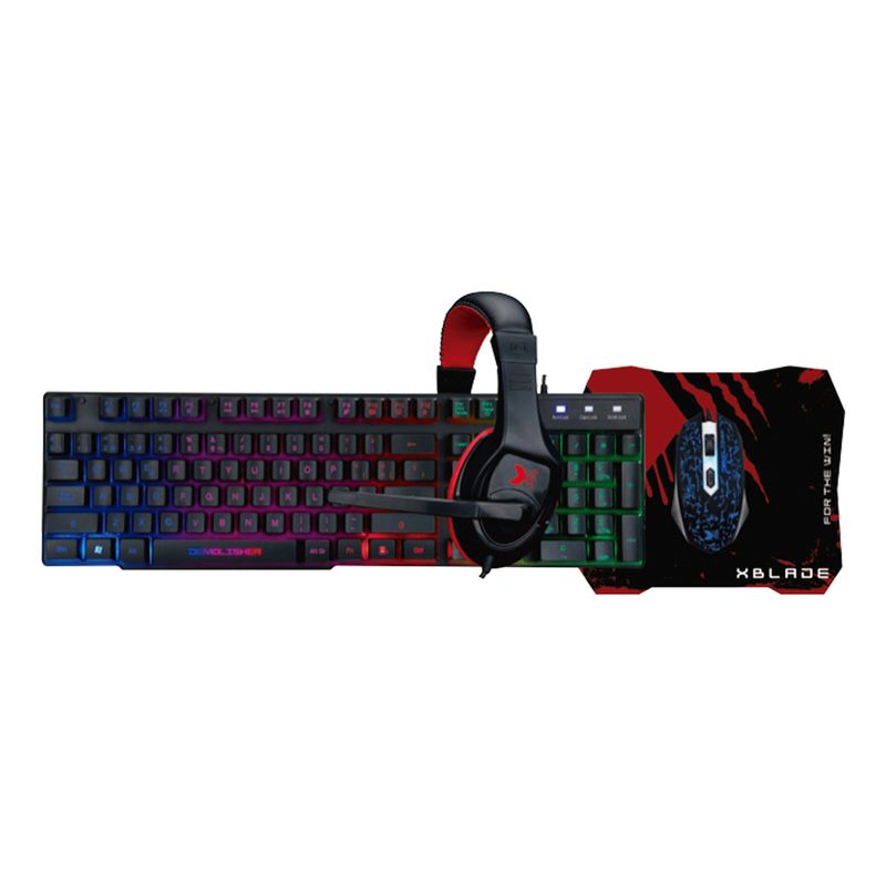 TECLADO-XBLADE-GAMING---MOUSE---AUDIFONO---PAD-DEMOLISHER-KIT-4-EN-1