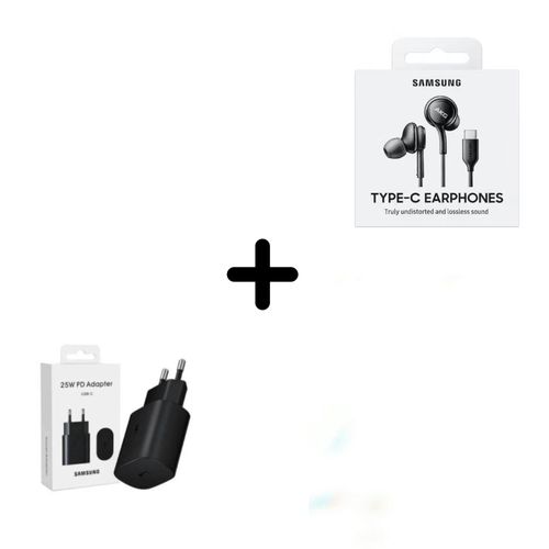 Samsung Audifono Akg Tipo C + Adaptador de Pared 25W - Negro