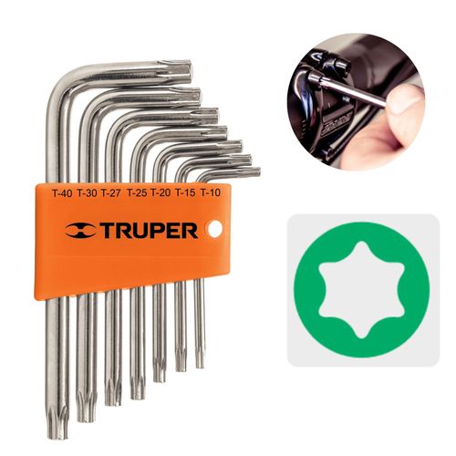 Juego 7 llaves Torx Truper con organizador