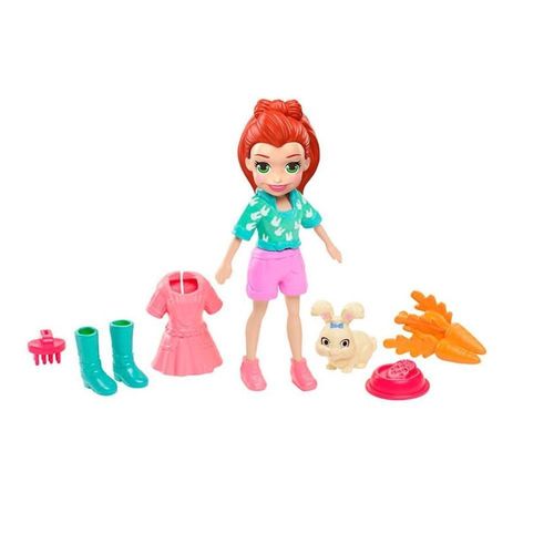 Muñeca Lila y su conejito Polly Pocket GDM11