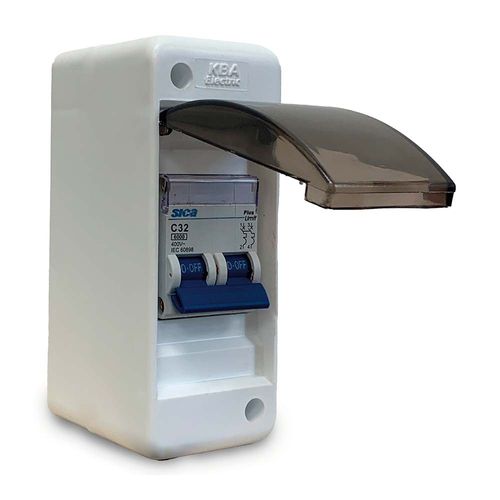 Interruptor termomagnético Sica 32a + Tablero 2 polos