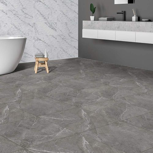 Piso cerámico marmolizado 60x60 Alcazar Grey 1.48m2