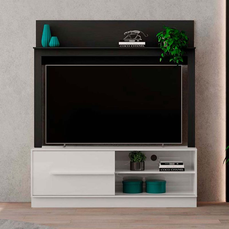 COMBO Mueble Sala Modular Orange: Mesa de TV 4 Puertas Negro +