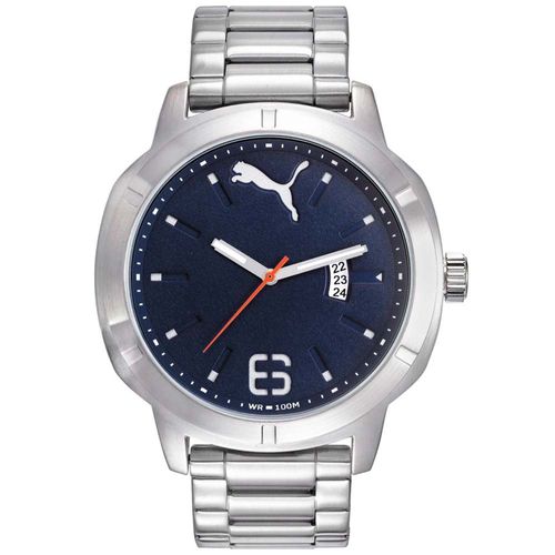 Reloj Puma Nevermind PU104261003 Fecha Acero Inoxidable Plateado Azul