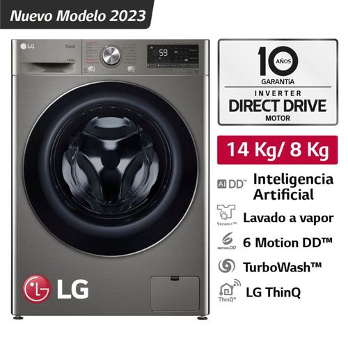 Lavaseca LG WD14PVC4S6C 14/8Kg Plateado