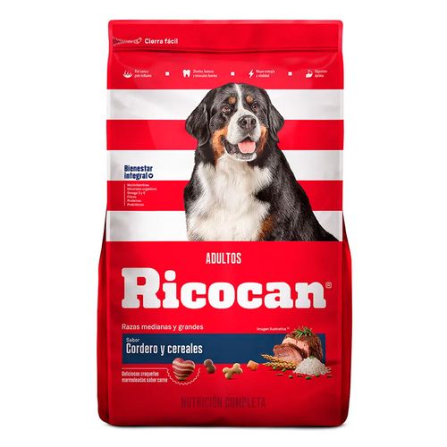 Comida Perro Adulto Mediano y Grande Ricocan Cordero 8kg