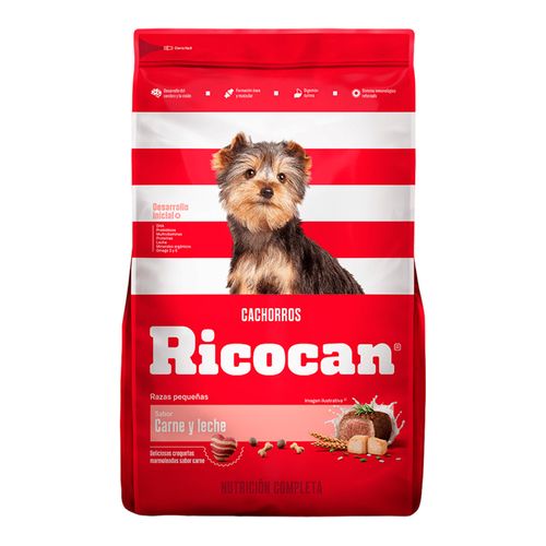 Comida Cachorro Raza Pequeña Ricocan de Carne y Leche 8kg