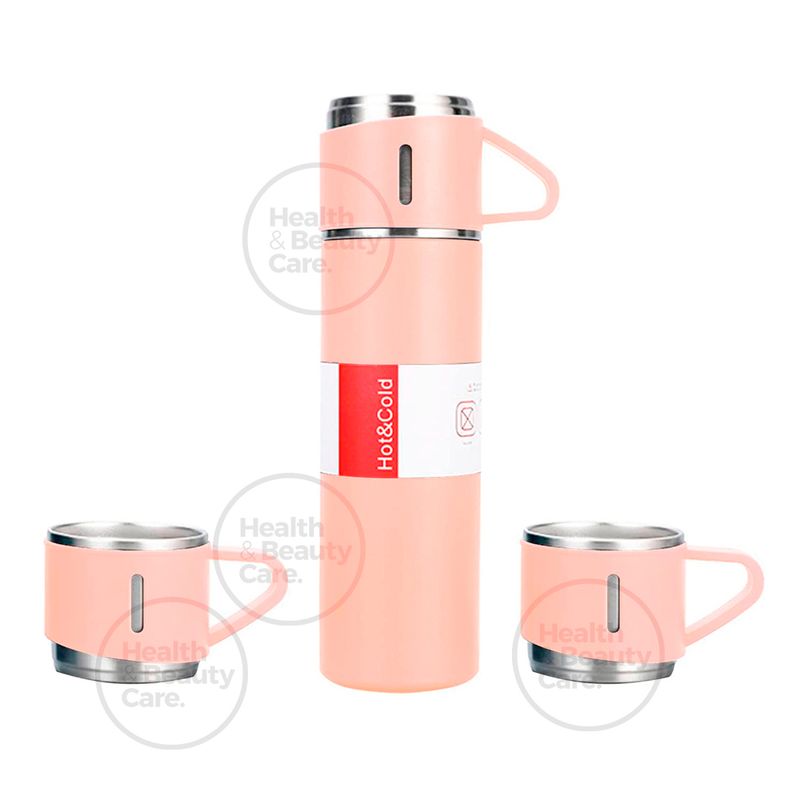 TERMO-DE-ACERO-INOXIDABLE-CON-2-TAZAS---BOLSA-DE-REGALO-COLOR-ROSADO