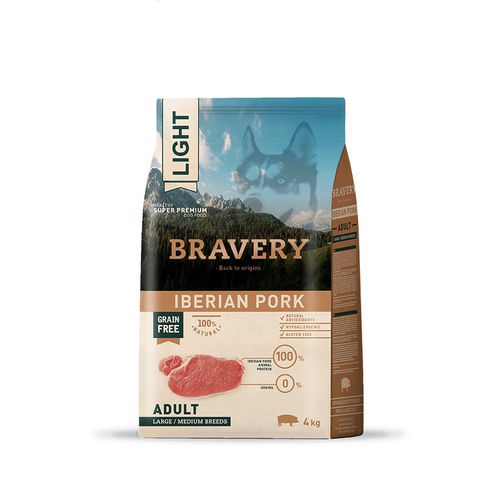 Alimento Perro Grande Light Adult Bravery Cerdo Ibérico 4Kg