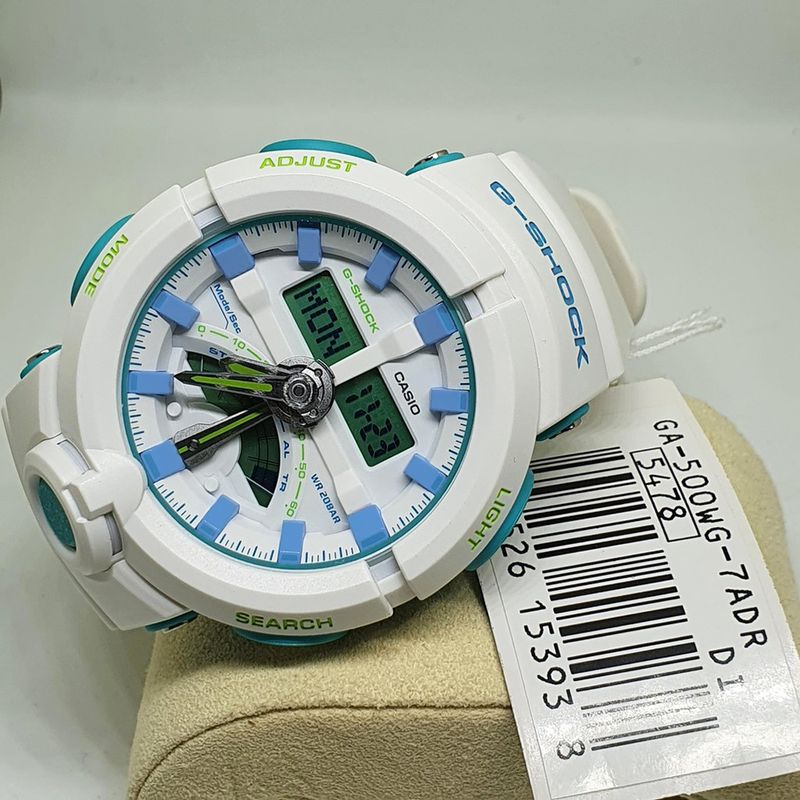 Reloj-Casio-G-Shock-GA-500WG-7A-Digital-Analogico-Luz-de-Fondo-Acuatico-Rsina-Blanco