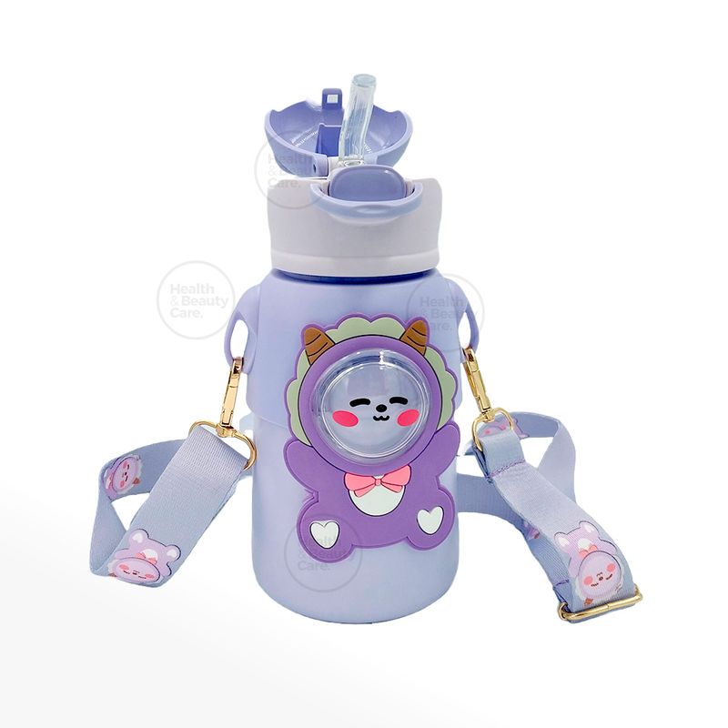 TERMO-KAWAI-3D-DE-ANIMALITOS-CON-CORREA-500-ML---LILA