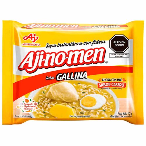 Sopa Instántanea AJINOMEN Sabor a Gallina Bolsa 80g