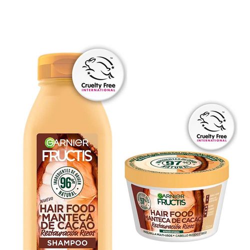 Pack FRUCTIS Shampoo Garnier Manteca de Cacao 300ml + Mascarilla Nutrición Intensiva Manteca de Cacao Frasco 350ml