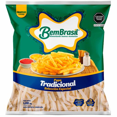 Papa Tradicional Congelada BEM BRASIL Bolsa 1.05kg
