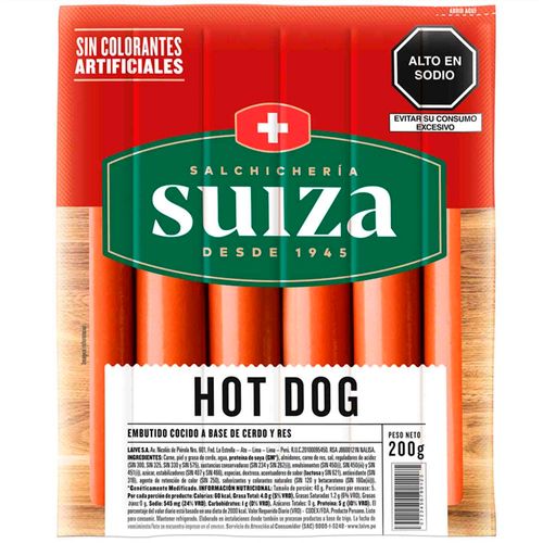 Hot Dog SUIZA Paquete 200g