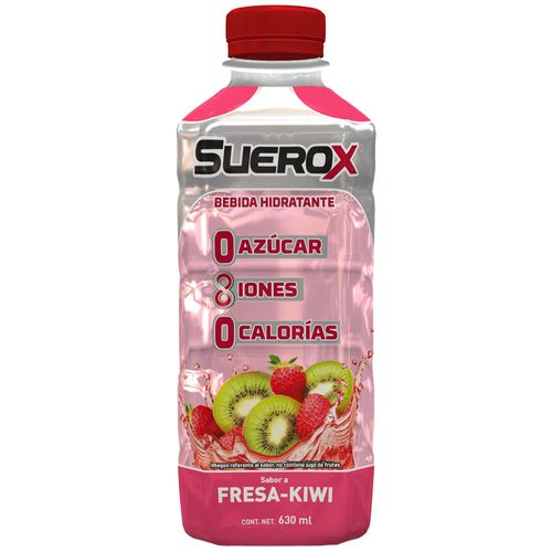 Bebida Rehidratante SUEROX Sabor a Fresa - Kiwi Botella 630ml