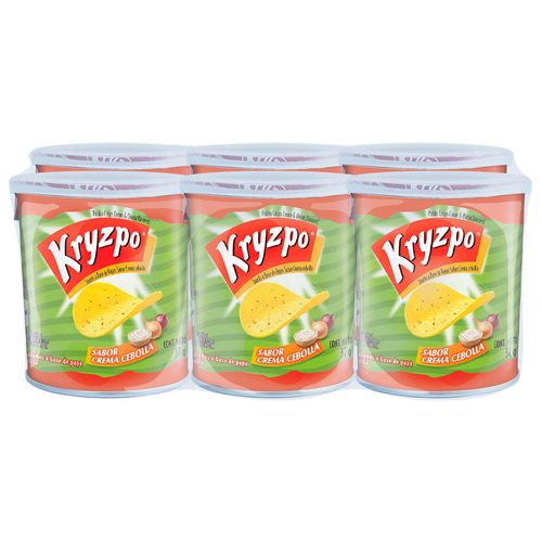 Papas  KRYZPO Crema y Cebolla Lata 37g Paquete 6un