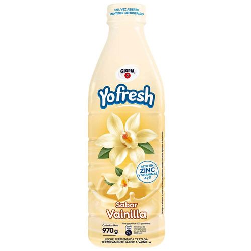 Leche Fermentada GLORIA Yofresh Sabor a Vainilla Botella 970g