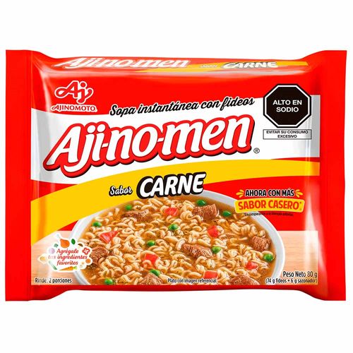 Sopa Instántanea AJINOMEN Sabor a Carne Bolsa 80g