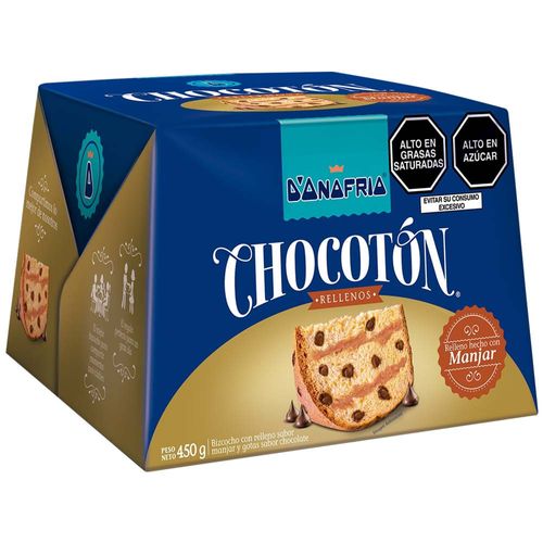 Panetón DONOFRIO de Chocolate Relleno con Manjar Caja 450g