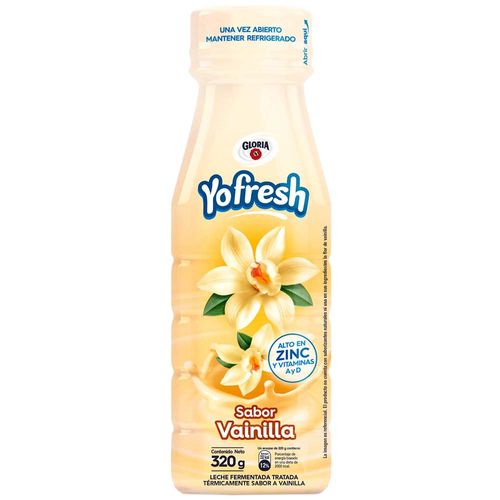 Leche Fermentada GLORIA Yofresh Sabor a Vainilla Botella 320g