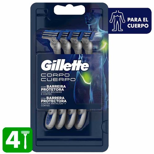 GILLETTE Cuerpo Máquinas de Afeitar Desechables 4un