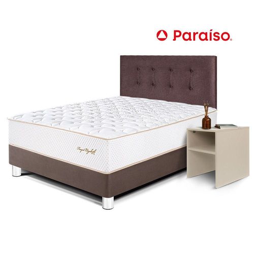 Dormitorio Royal Elizabeth 1.5 Plazas Chocolate+ Velador Repisa