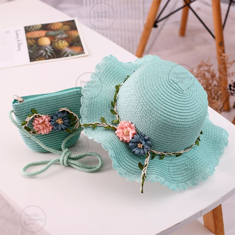 SOMBRERO-DE-PAJA-CON-FLORES-MAS-BOLSO-PARA-NIÑA-COLOR-CELESTE