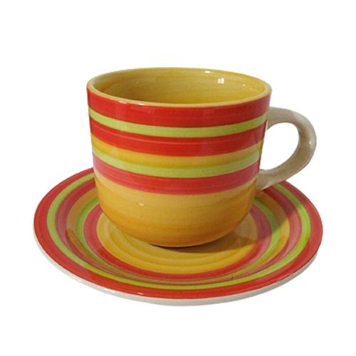 Set De Tazas con platos para Te O Cafe En Porcelana colorida 6 unidades