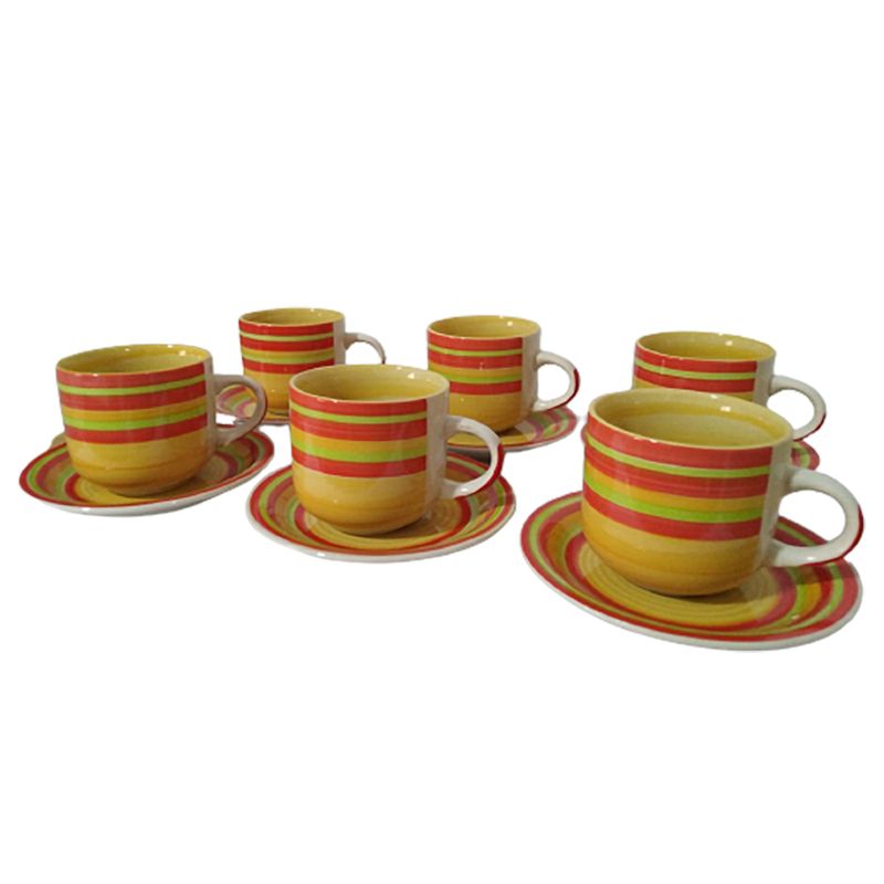 Set-De-Tazas-con-platos-para-Te-O-Cafe-En-Porcelana-colorida-6-unidades