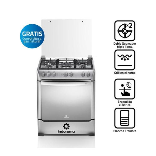Cocina Indurama Firenze De Pie a Gas 5 Quemadores Croma