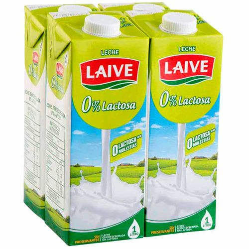 leche laive sin lactosa caja 1lt  x 4 pack   (oferta)