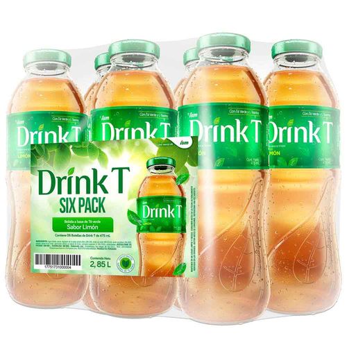 Bebida a Base de Té Verde DRINK T Limón Botella 475ml Paquete 6un