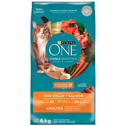 Alimento para Gatos ONE Adultos Medianos y Grandes Salmón Bolsa 6Kg