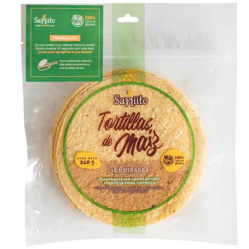 Tortilla de Maíz SANIITO Bolsa 12un