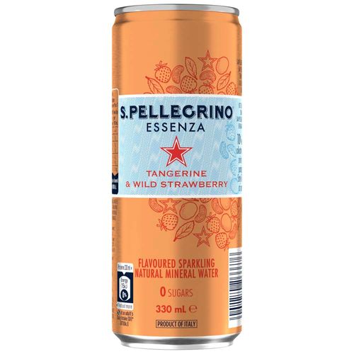 Agua Saborizada SAN PELLEGRINO Essenza Sabor a Mandarina y Fresa Lata 330ml