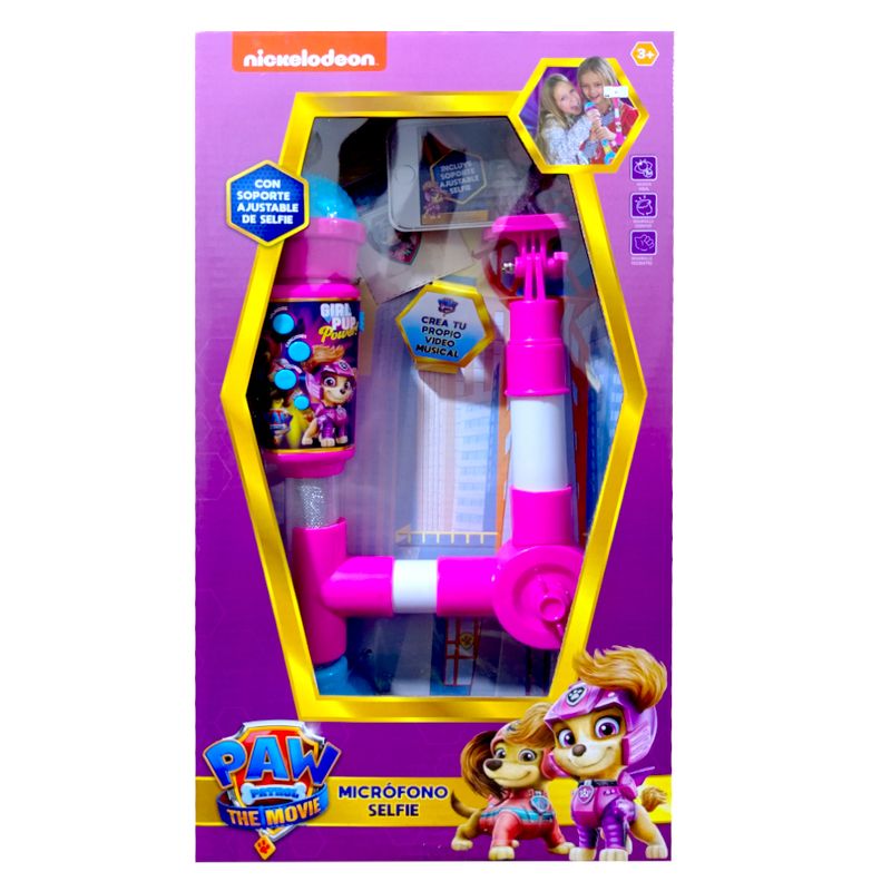 Microfono-Inalambrico-Karaoke-con-Luces-y-Soporte-para-Selfie-Paw-Patrol