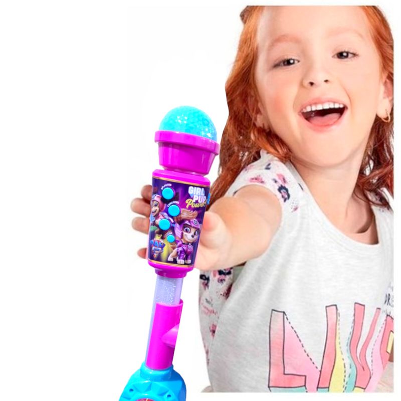 Microfono-Inalambrico-Karaoke-con-Luces-y-Soporte-para-Selfie-Paw-Patrol