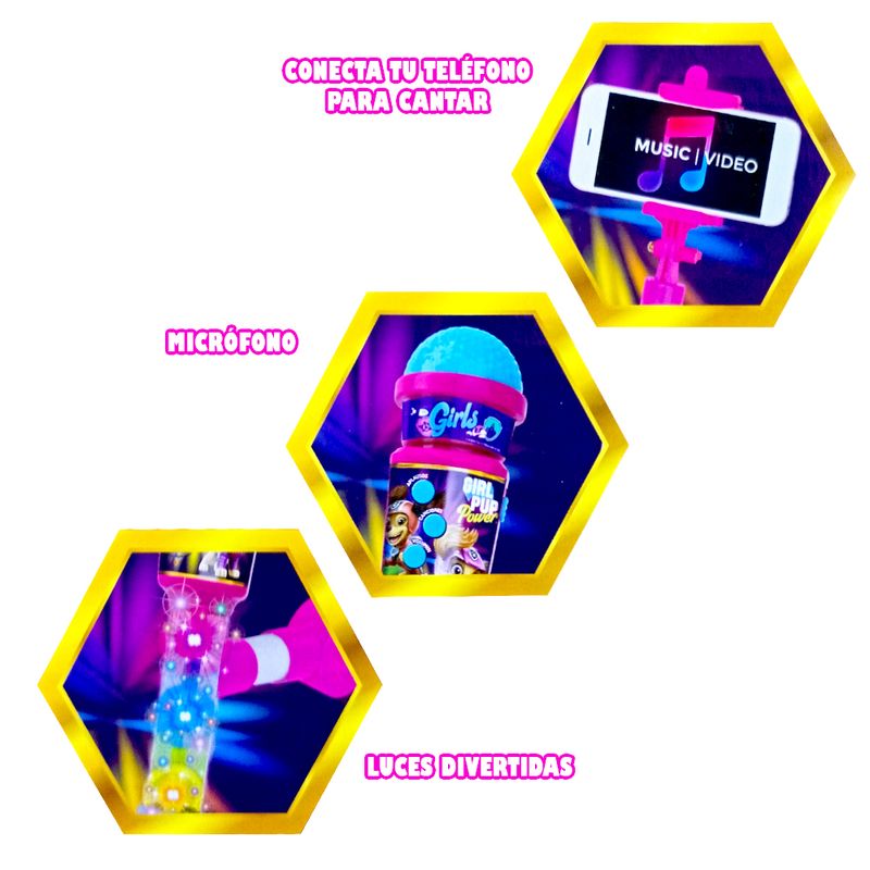 Microfono-Inalambrico-Karaoke-con-Luces-y-Soporte-para-Selfie-Paw-Patrol
