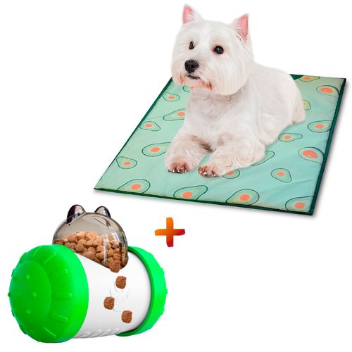 Colchoneta Cama para Perros D56 Palta Y Juguete Dispensador Rodante VD