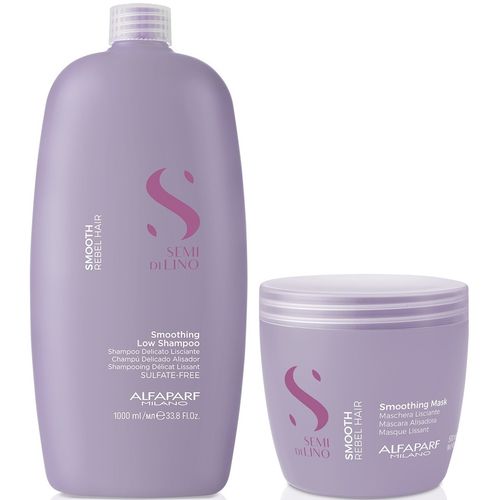 Shampoo Anti Frizz Sin Sal 1000ml + Mascarilla Alfaparf Smooth
