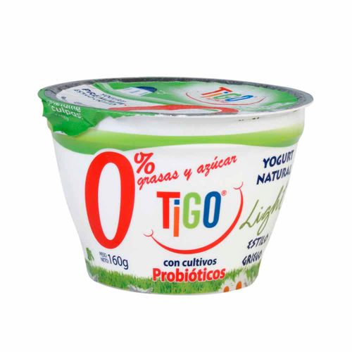 Yogurt TIGO Premium Estilo Griego Light Natural Vaso 160g