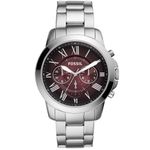 Reloj-Fossil-Grant-FS5628-Cronometro-Acero-Inoxidable-Plateado-Guinda