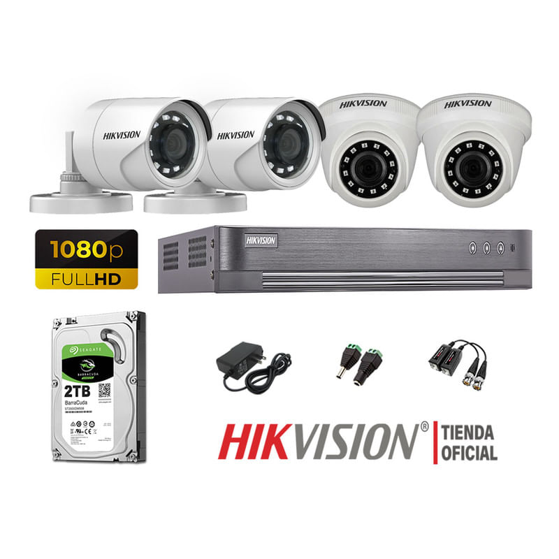 Kit-4-Camaras-Seguridad-Hikvision-Full-Hd-1080P---Disco-2Tb-Oferta-P2P